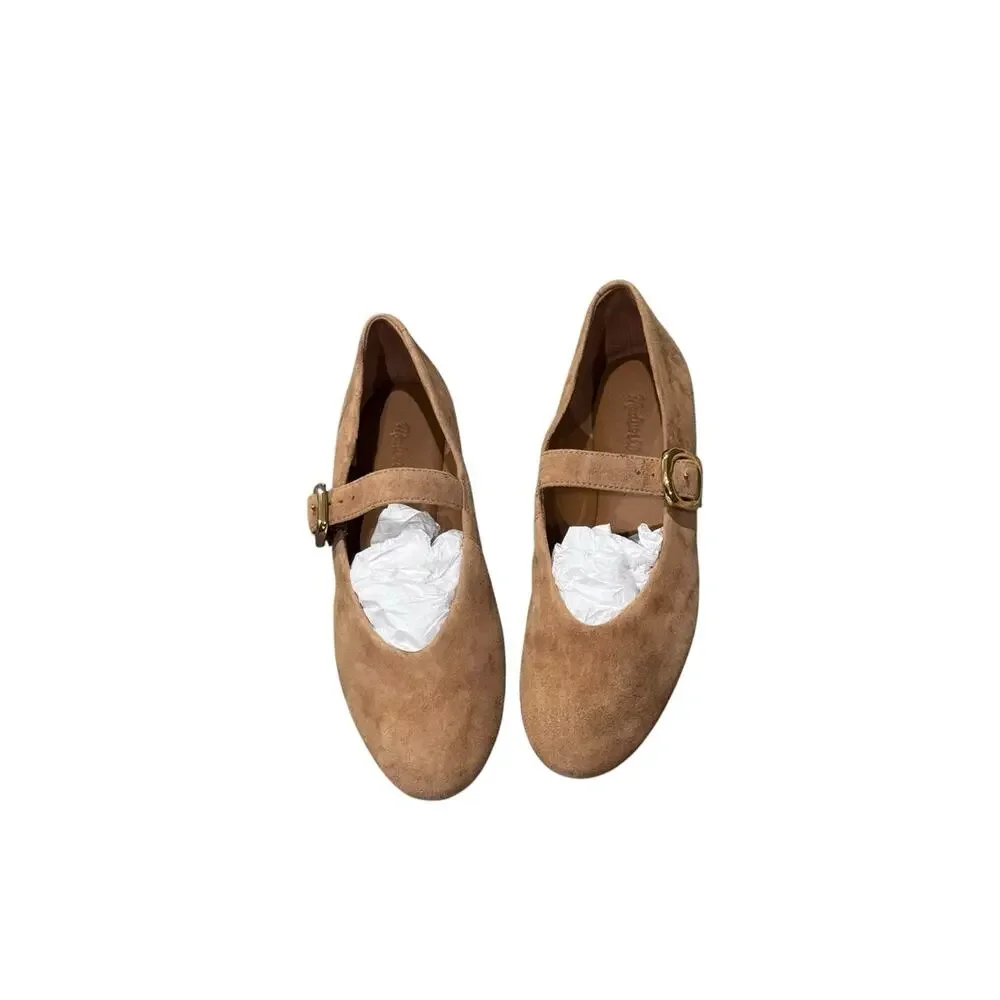Madewell Women's The Remy Mary Jane Flat Shoes Comfort Dried Acorn Size 8 NWOB